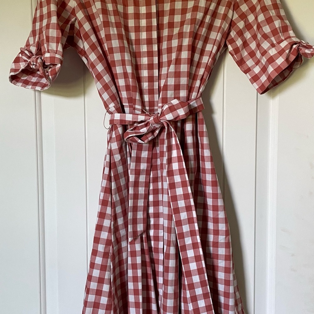Calvin Klein Red and White Gingham Dress